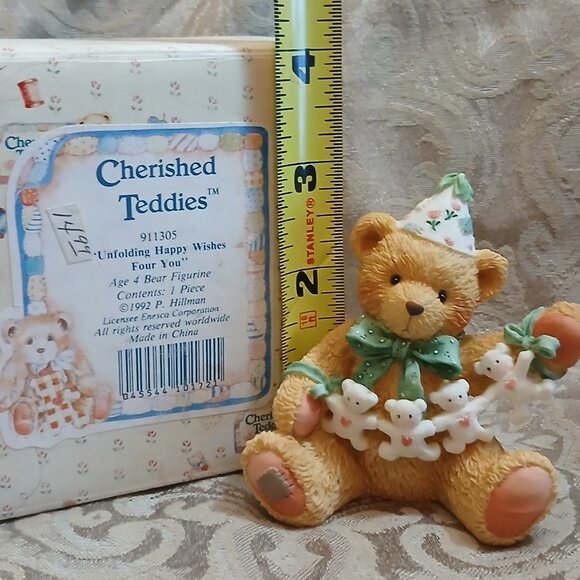 Cherished Teddies Unfolding Happy Wished Four You 1992 P. Hillman - Picture 6 of 6